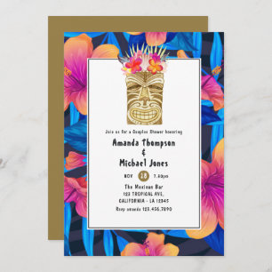 Tiki Time Luau Summer Beach Couples Shower Invitation