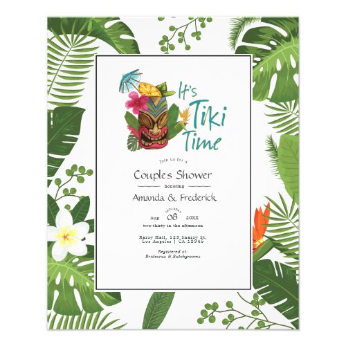 Tiki Time Luau Summer Beach Couples Shower Invite Flyer