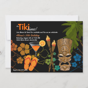 Tiki Time Party Invitation