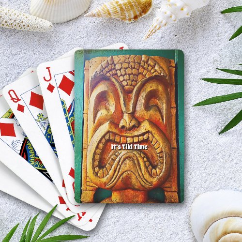 Tiki Time Tropical Cool Fun Fierce Retro Vintage Playing Cards