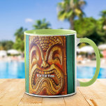 Tiki Time Tropical Vintage Retro Cool Fun Fierce Mug<br><div class="desc">Somewhere in the world it’s always “tiki time” and you know what that means. Surround yourself with good vibes whenever you drink out of this cute, fun, cool, fierce, retro Hawaiian wooden tiki face photo coffee mug. Makes a great gift for someone special! You can easily personalize this coffee mug....</div>