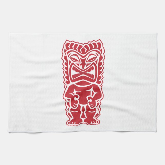 tiki totem warrior kitchen towel (Horizontal)