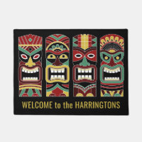 Tiki Totems custom text door mat