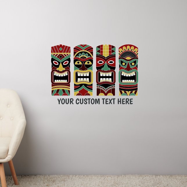 Tiki Totems custom text Wall Decal (Living Room 2)