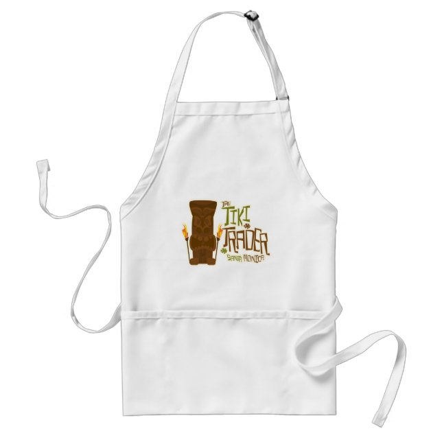 Tiki Trader Bold Tropical Restaurant Logo Fun Adult Apron (Front)