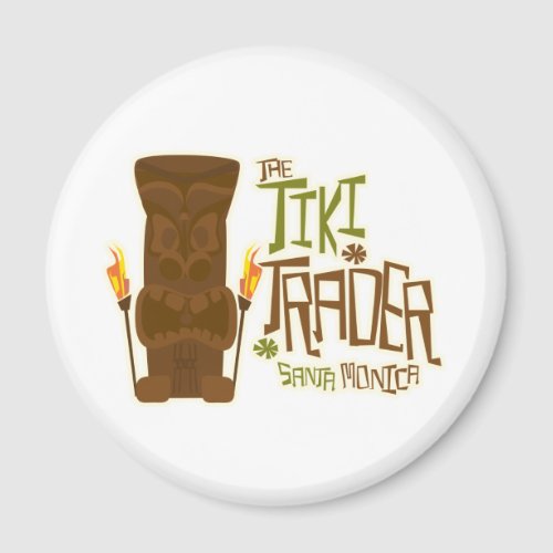 Tiki Trader Fun Tropical Restaurant Logo Look Magnet