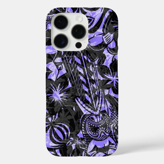 Tiki Trader Hawaiian Lavender Gray Case-Mate iPhone Case (Back)