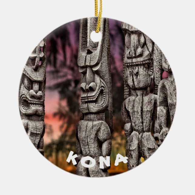 Tiki Tribal Council, 2 sided, Ceramic Ornament (Front)