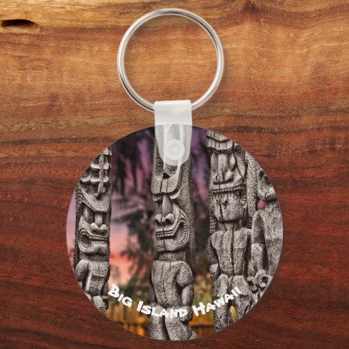 Tiki Tribal Council Big Island Hawaii Keychain