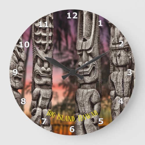 Tiki Tribal Council Big Island Large Clock