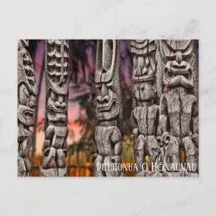 Tiki Tribal Council with dramatic sky, Postcard