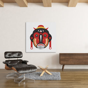 Tiki Tribal Mask Metal Print