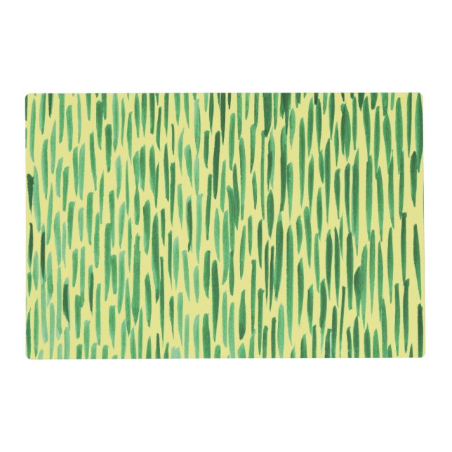  Tiki Vibe Modern Bamboo Green Abstract Design  Placemat (Back)