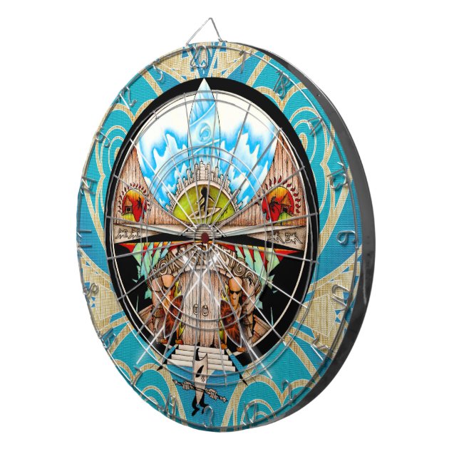 Tiki Village Dartboard With Darts (Front Right)
