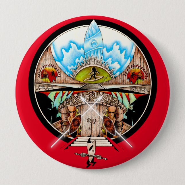 Tiki Village Pinback Button (Front)