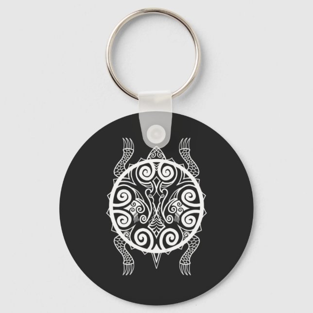 Tiki Warrior Turtle Tattoo Keychain (Front)