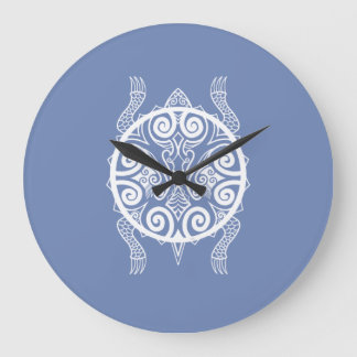 Tiki Warrior Turtle Tattoo Large Clock