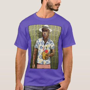 Tiki Werewolf with thatch background T-Shirt