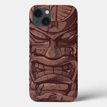 Tiki Wooden Statue Totem Sculpture Iphone 13 Case by zlatkocro at Zazzle