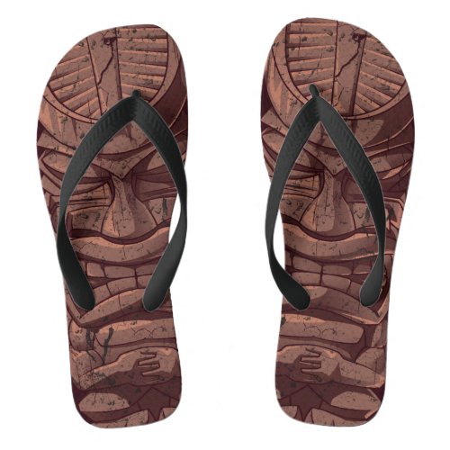 Tiki Wooden Statue Totem Sculpture Flip Flops