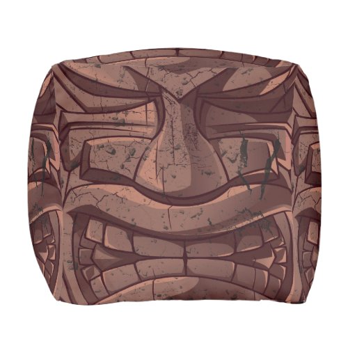 Tiki Wooden Statue Totem Sculpture Pouf