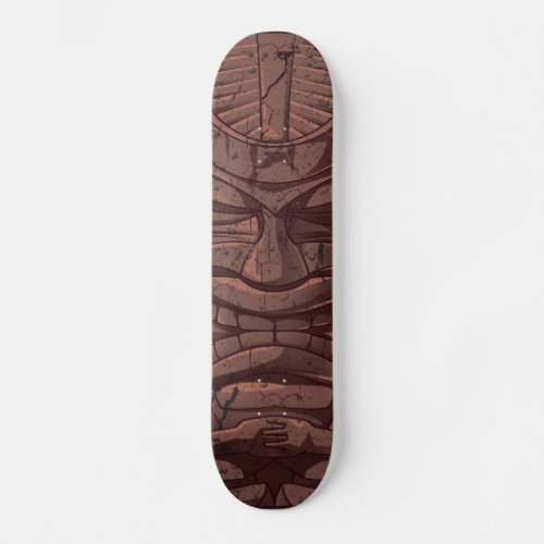 Tiki Wooden Statute Skateboard