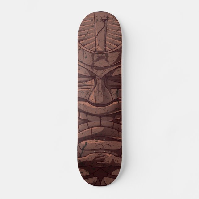 Tiki Wooden Statute Skateboard (Front)