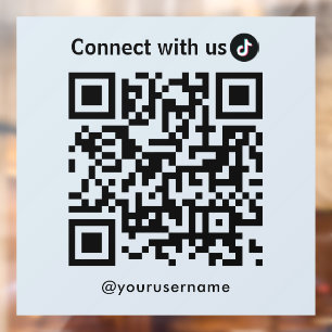 Tiktok Connect With Us Qr Code Soft Navy Window Cling