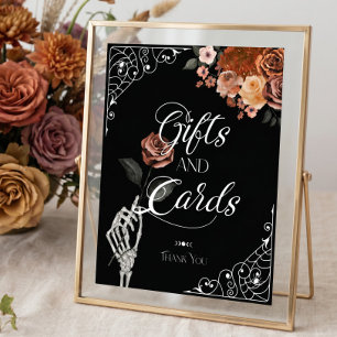 Til Death Autumn Floral Gothic Gifts & Cards Sign