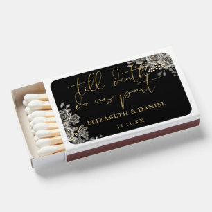 Til Death Black And Gold Gothic Wedding Favors Matchboxes