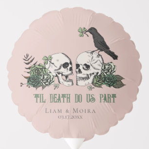 Til Death Blush Pink Gothic Bridal Shower Skull Balloon