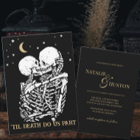 Til Death Cool Celestial Gothic Black Gold Wedding