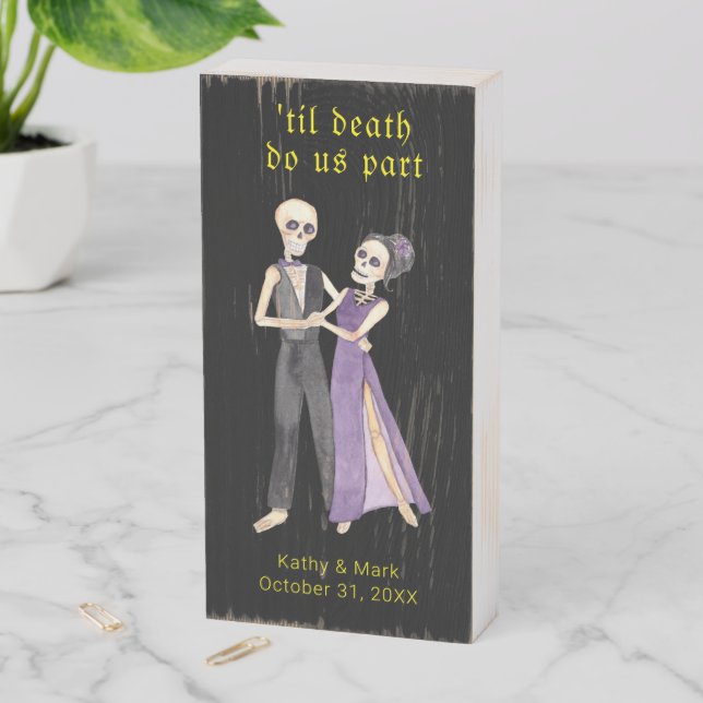 'Til Death Do Us Apart Wood Box Sign (In Situ Vertical)