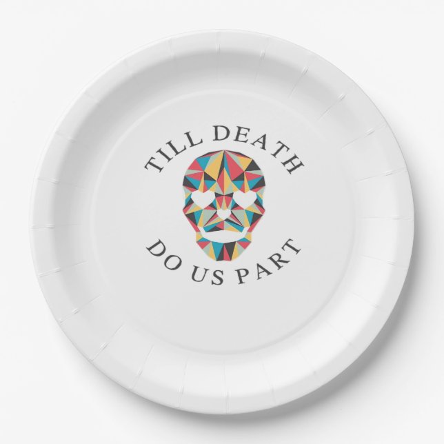 Til Death Do Us Funny & Classic Halloween Paper Plates (Front)