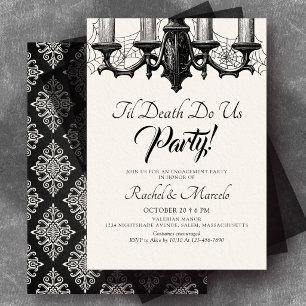 Til Death Do Us Halloween Gothic Engagement Party Invitation