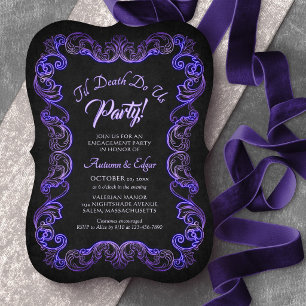 Til Death Do Us Halloween Gothic Engagement Party Invitation