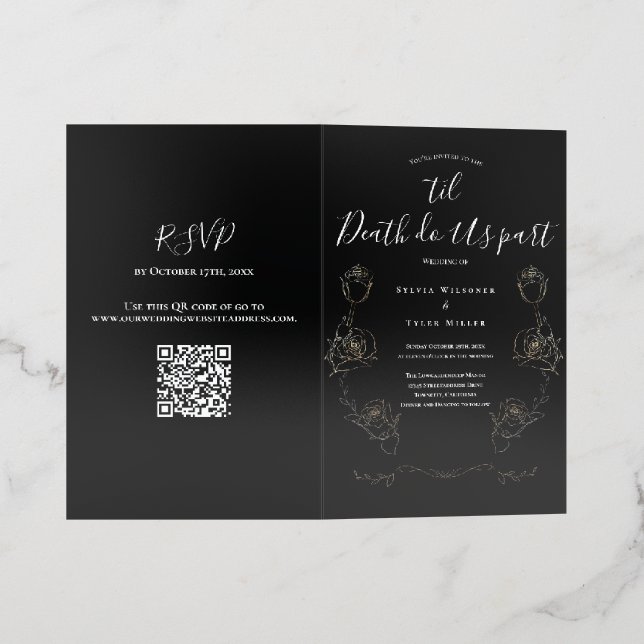 Til Death Do Us Part Black Gothic Wedding Brochure (Outside)