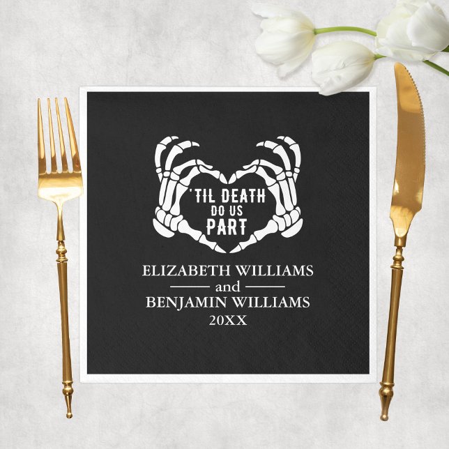 Til Death Do Us Part Black Gothic Wedding Napkins (Til Death Do Us Part Black Gothic Wedding Napkins
)