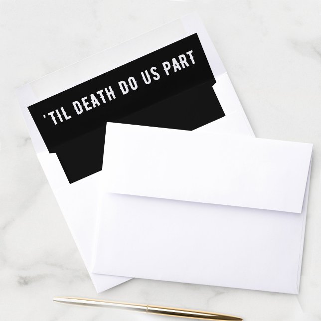 Til Death Do Us Part Black Wedding Envelope Liner (Til Death Do Us Part Black Wedding Envelope Liner
)