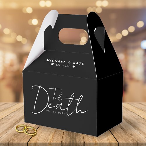 Til Death Do Us Part Black Wedding Favor Boxes