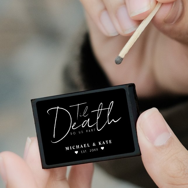 Til Death Do Us Part Black Wedding Matchboxes (Til Death Do Us Part Black Wedding Matchboxes)