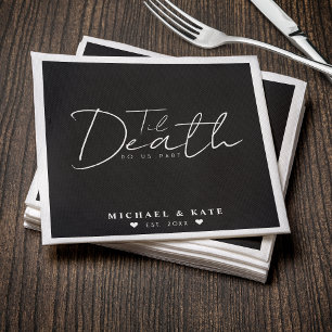 Til Death Do Us Part Black Wedding Napkins