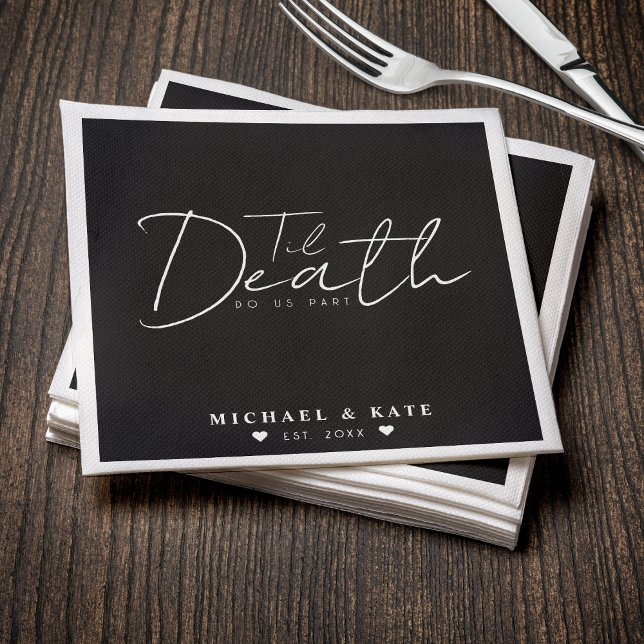 Til Death Do Us Part Black Wedding Napkins (Til Death Do Us Part Black Wedding Napkins
)