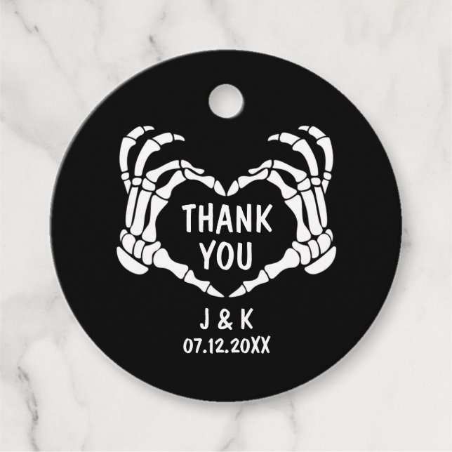 Til Death Do Us Part Black Wedding Thank You Favor Tags (Front)