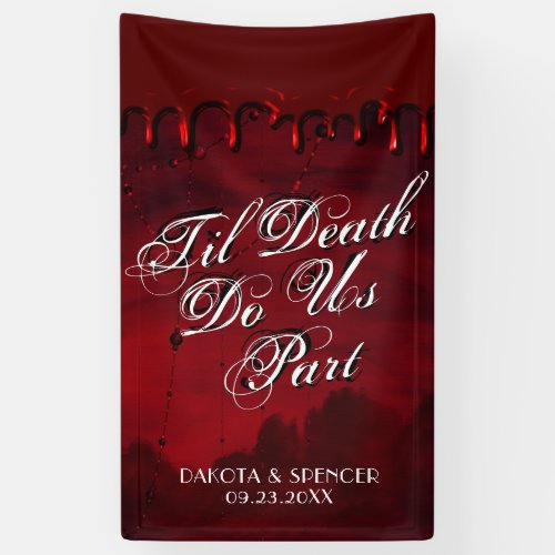 Til Death Do Us Part  Blood Red Murder Mystery Banner