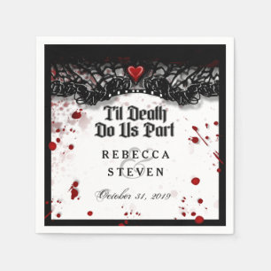 Til Death Do Us Part Blood Splatter Halloween Paper Napkins