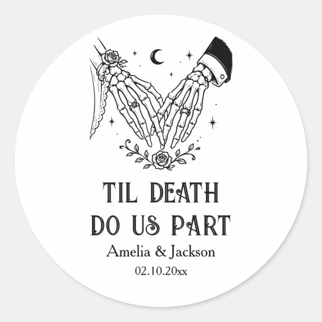 Til Death Do Us Part Bridal Shower Classic Round Sticker (Front)