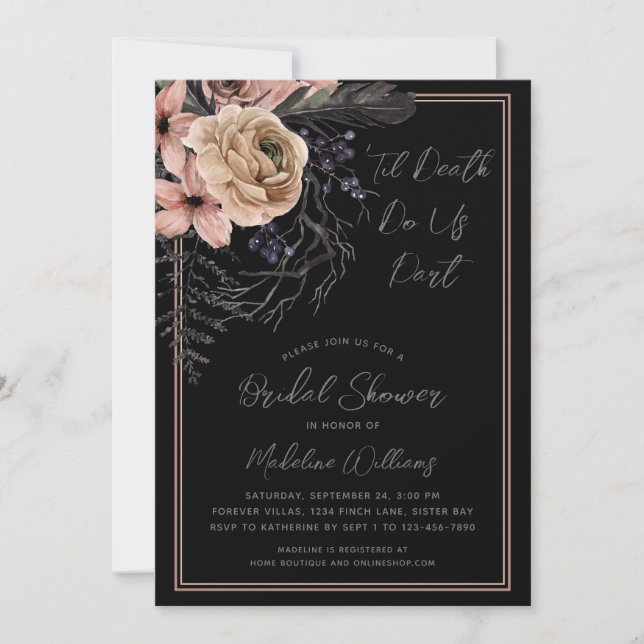 Til Death Do Us Part Bridal Shower Invitation (Front)