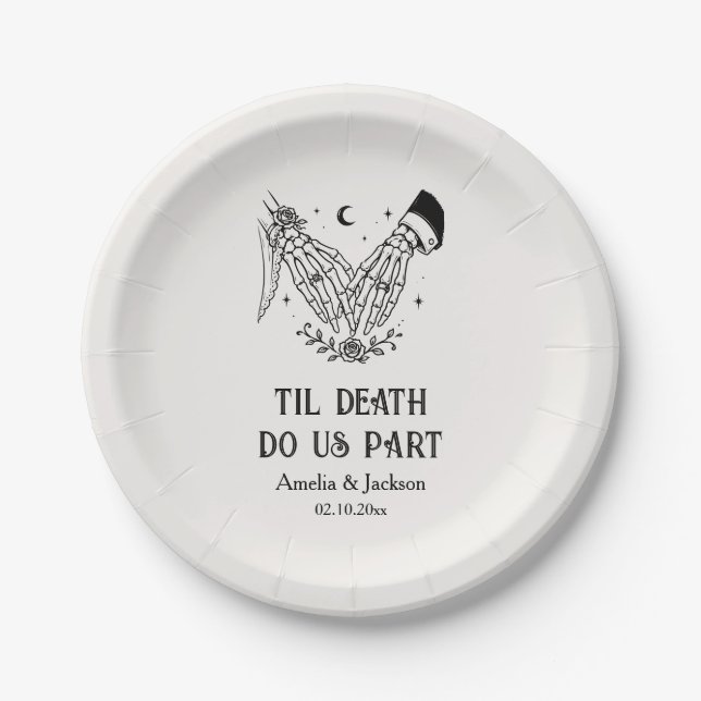 Til Death Do Us Part Bridal Shower Paper Plates (Front)