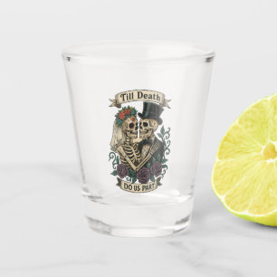 Til Death Do Us Part: Bride & Groom Skeleton Shot Glass